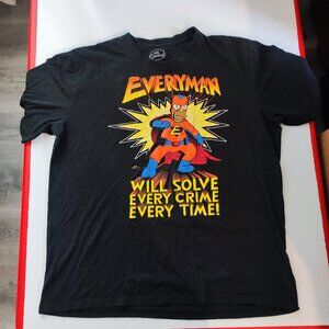 The Simpsons Homer Superhero T-shirt men's size L black with graphic design